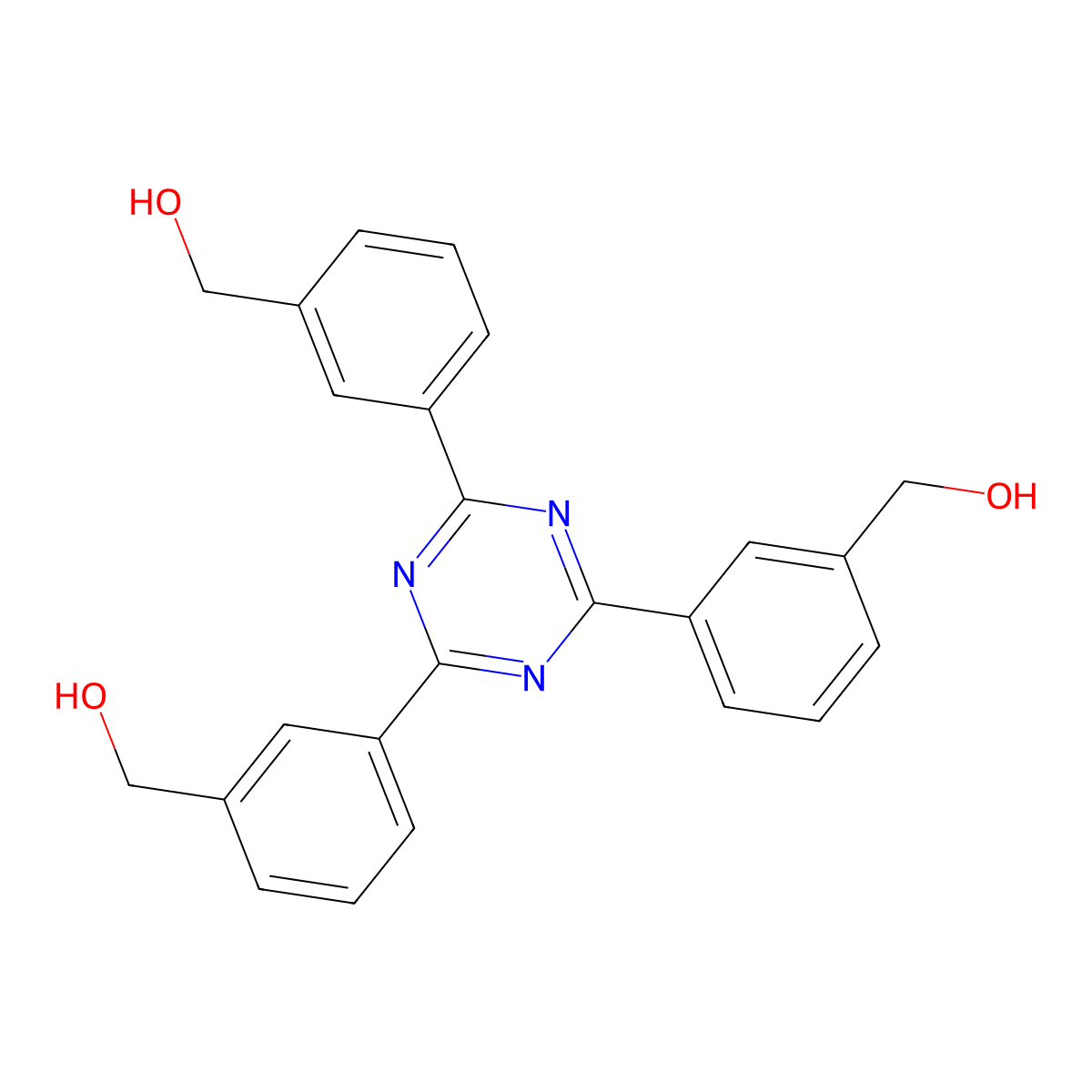 ((1,3,5-Triazine-2,4,6-triyl)tris(benzene-3,1-diyl))trimethanol molecular structure, CAS 1349708-89-9