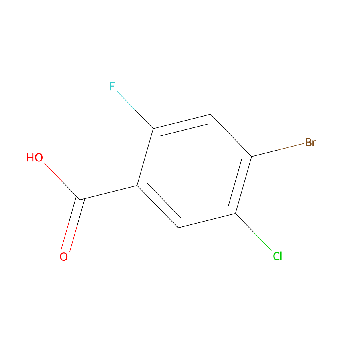4-Bromo-5-chloro-2-fluorobenzoic acid molecular structure, CAS 1349708-91-3