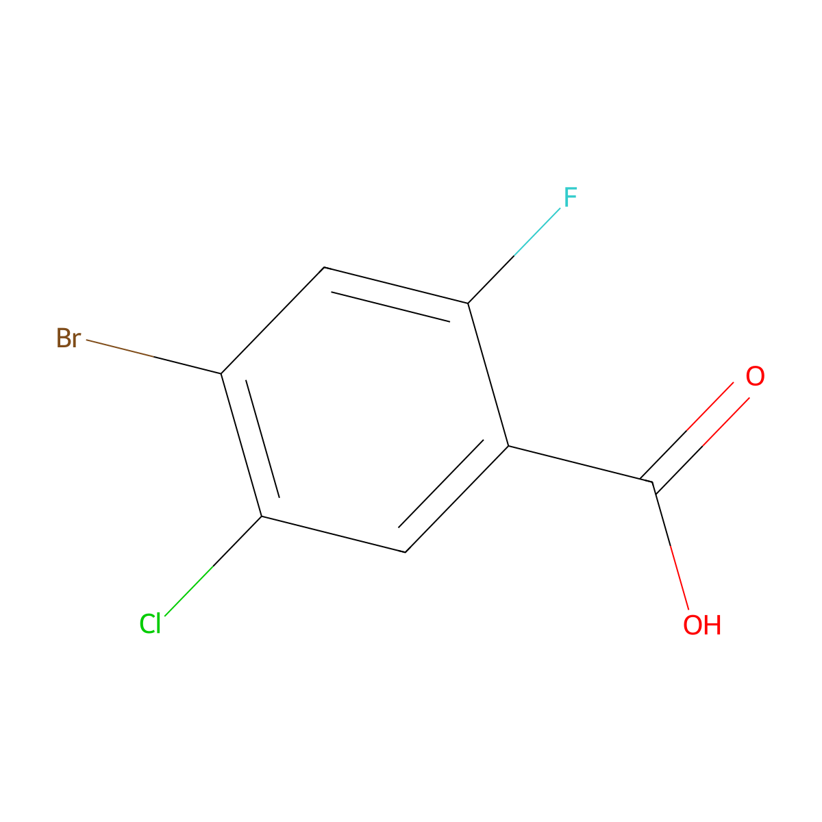 4-Bromo-5-chloro-2-fluorobenzoic acid molecular structure, CAS 1349708-91-3