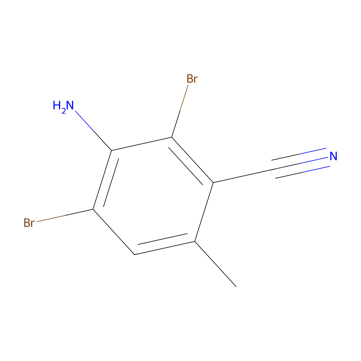 3-Amino-2,4-dibromo-6-methylbenzonitrile molecular structure, CAS 1349708-92-4