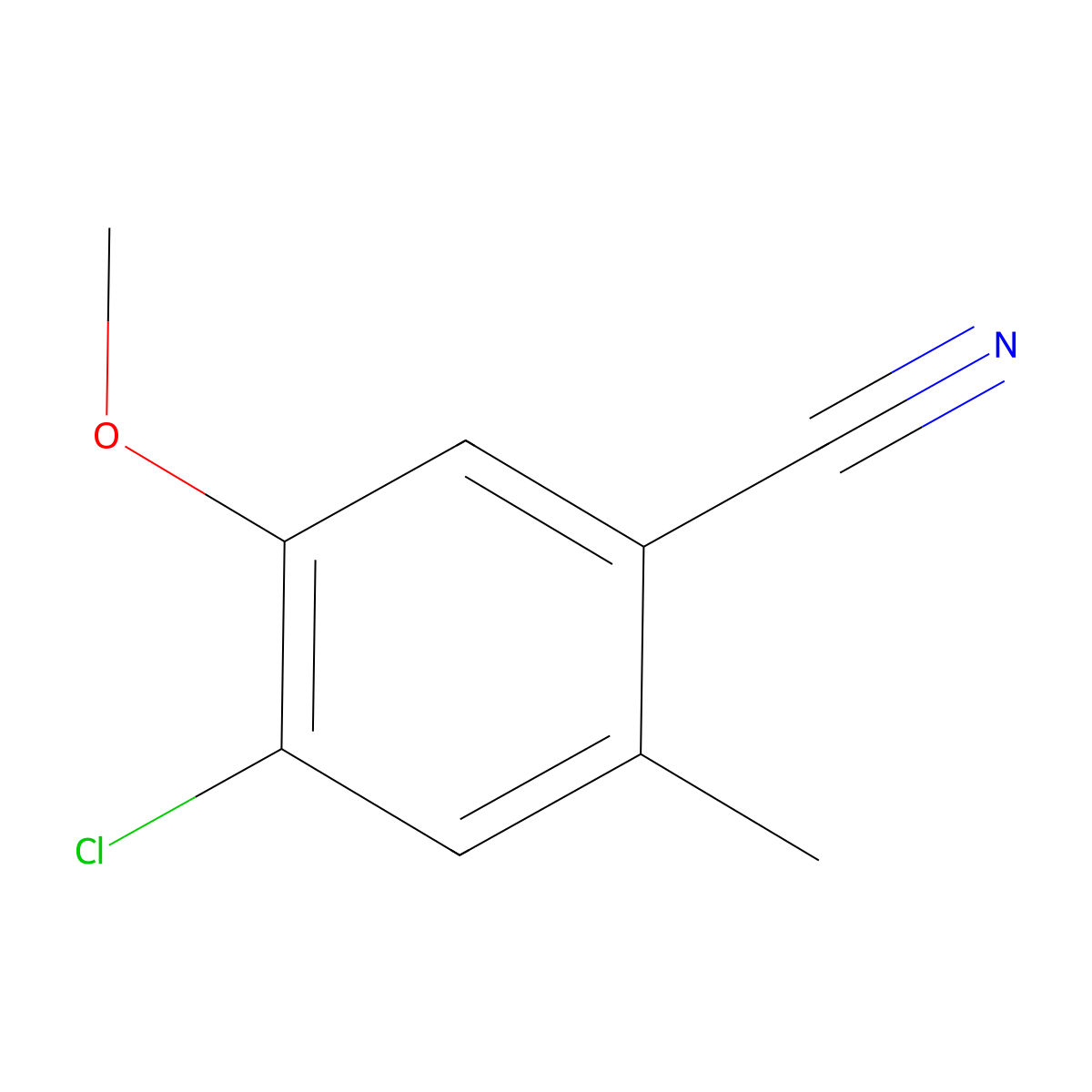 4-Chloro-5-methoxy-2-methylbenzonitrile molecular structure, CAS 1349708-94-6