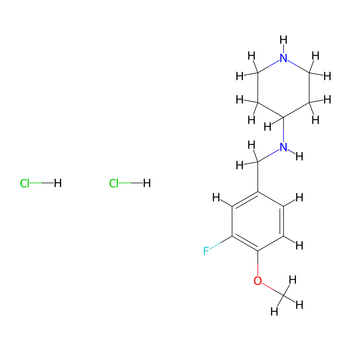 N-(3-Fluoro-4-methoxybenzyl)piperidin-4-amine dihydrochloride molecular structure, CAS 1349708-98-0
