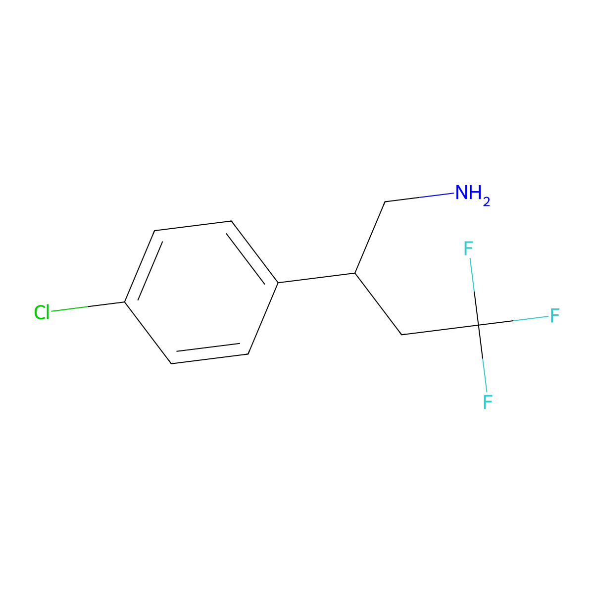 2-(4-Chloro-phenyl)-4,4,4-trifluoro-butylamine molecular structure, CAS 1349709-00-7