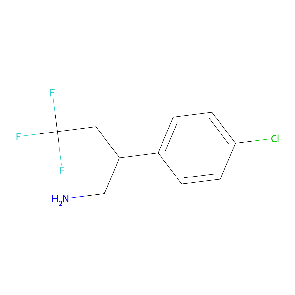 2-(4-Chloro-phenyl)-4,4,4-trifluoro-butylamine molecular structure, CAS 1349709-00-7