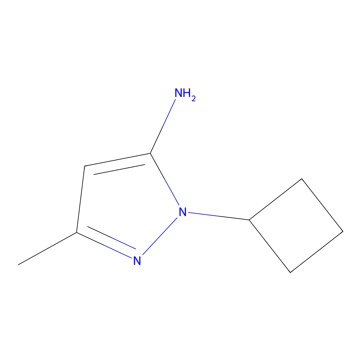 1-Cyclobutyl-3-methyl-1H-pyrazol-5-amine molecular structure, CAS 1349709-01-8