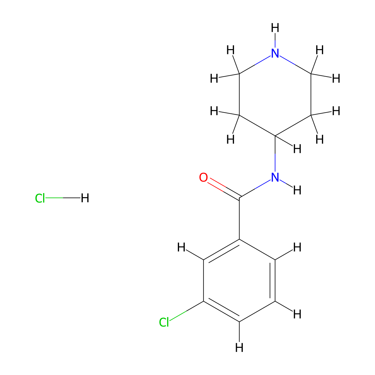 3-Chloro-N-(piperidin-4-yl)benzamide hydrochloride molecular structure, CAS 1349709-02-9