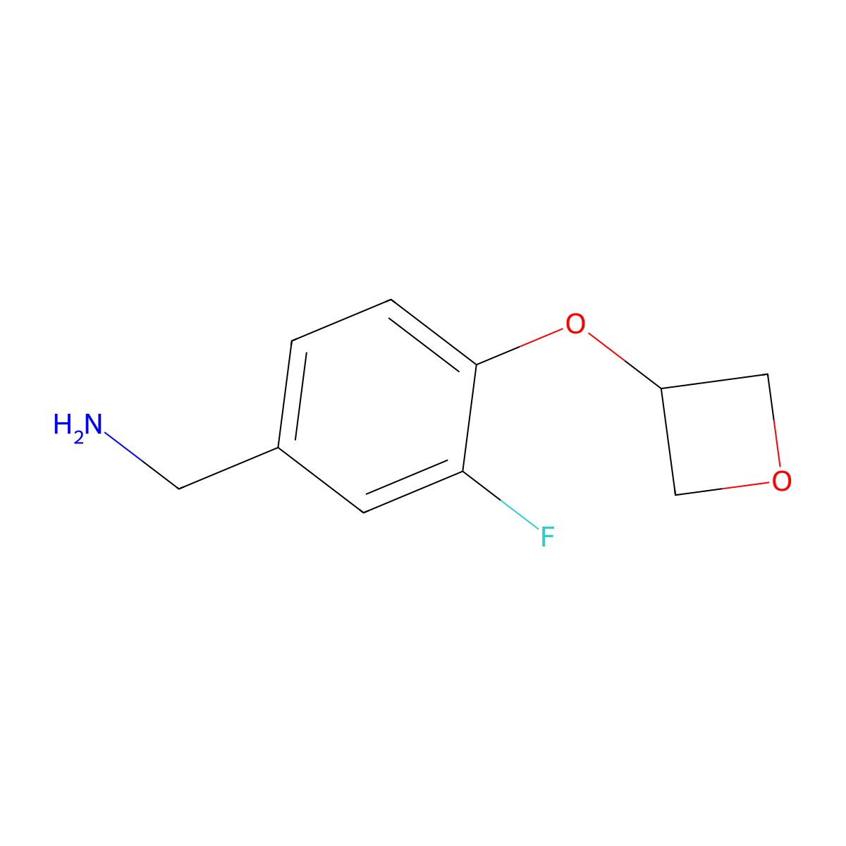 [3-Fluoro-4-(oxetan-3-yloxy)phenyl]methanamine molecular structure, CAS 1349709-03-0