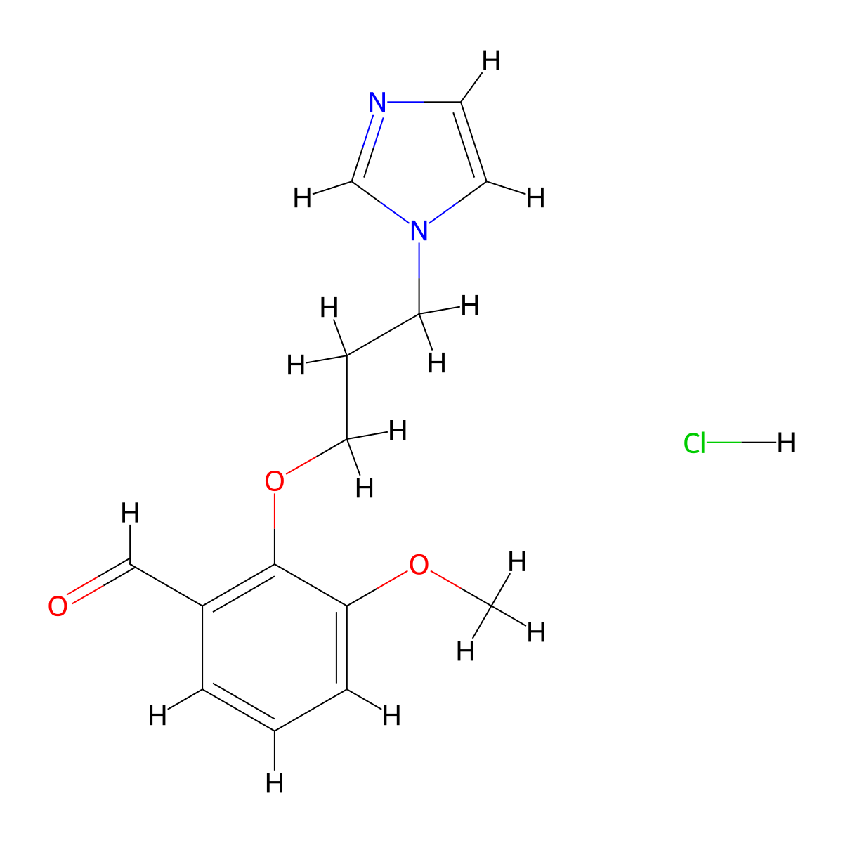2-(3-(1H-Imidazol-1-yl)propoxy)-3-methoxybenzaldehyde hydrochloride molecular structure, CAS 1349709-05-2