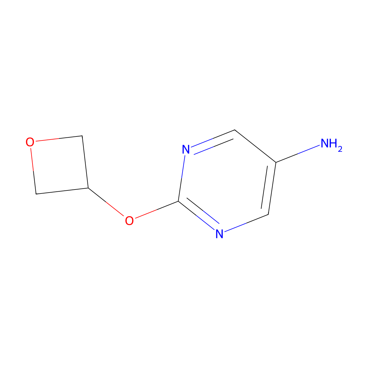 2-(Oxetan-3-yloxy)pyrimidin-5-amine molecular structure, CAS 1349709-06-3