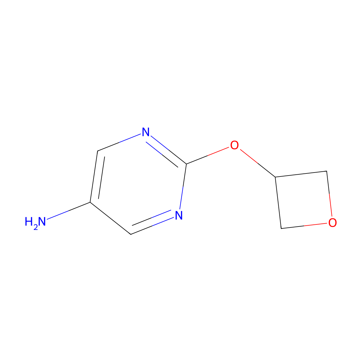 2-(Oxetan-3-yloxy)pyrimidin-5-amine molecular structure, CAS 1349709-06-3