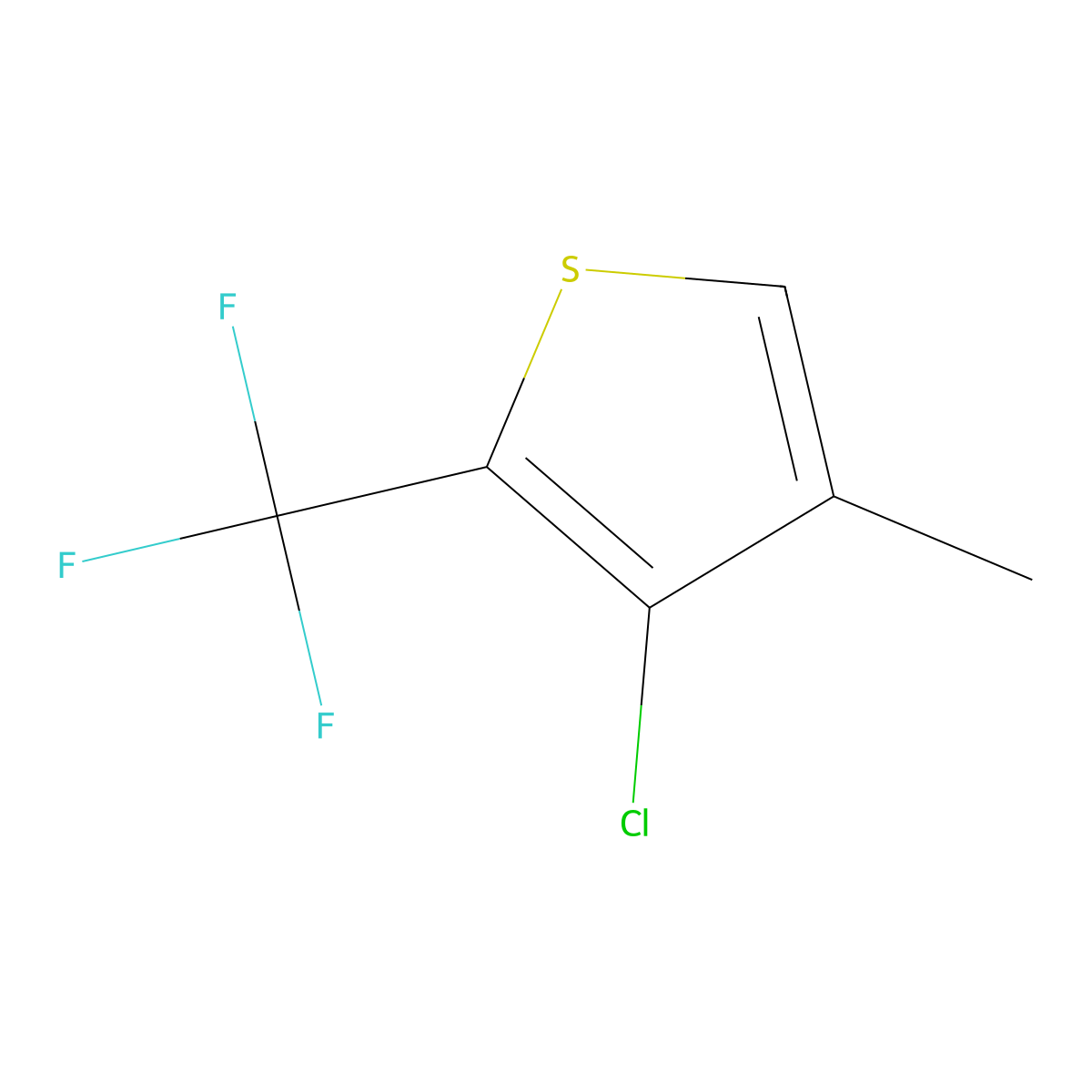 3-Chloro-4-methyl-2-(trifluoromethyl)thiophene molecular structure, CAS 1349715-51-0