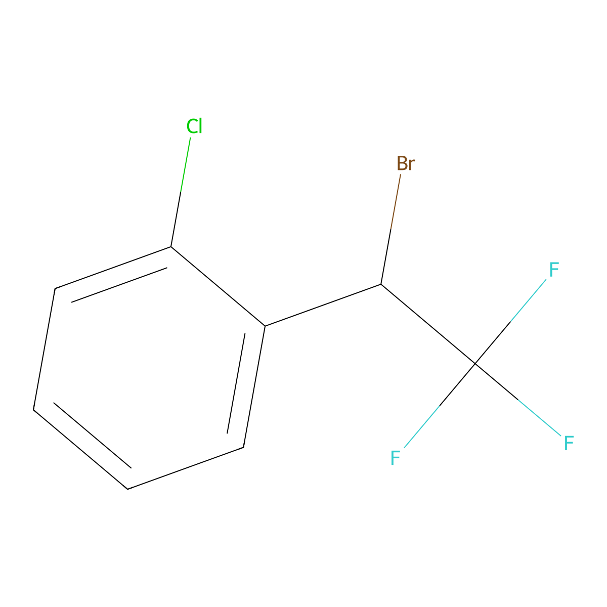 1-(1-Bromo-2,2,2-trifluoroethyl)-2-chlorobenzene molecular structure, CAS 1349715-54-3