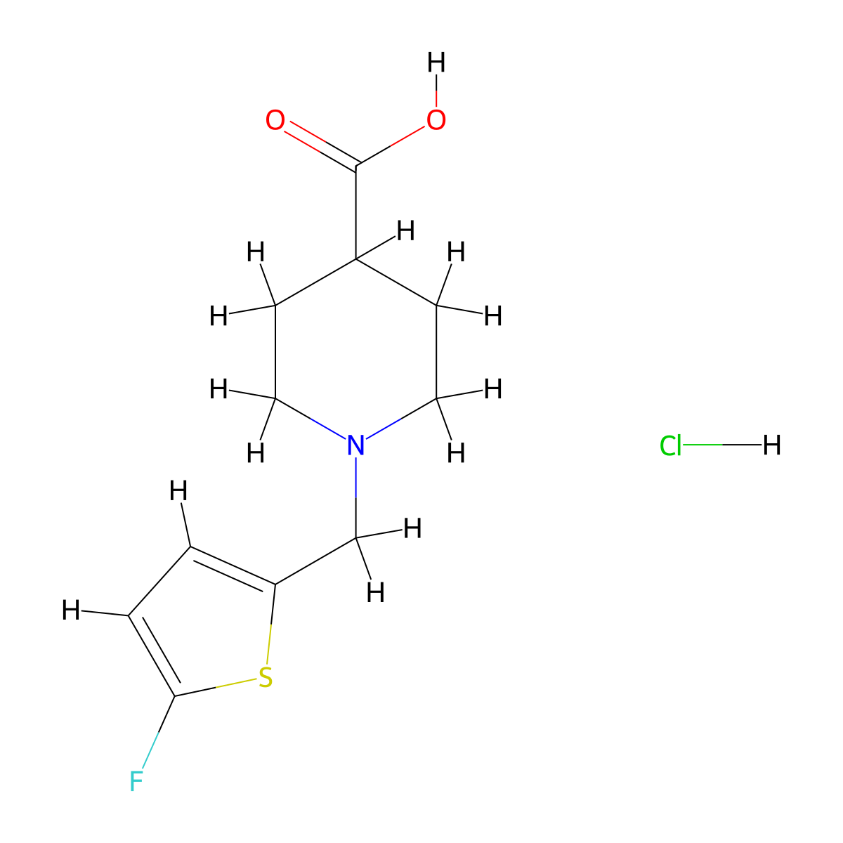 1-[(5-Fluorothiophen-2-YL)methyl]piperidine-4-carboxylic acid hydrochloride molecular structure, CAS 1349715-59-8
