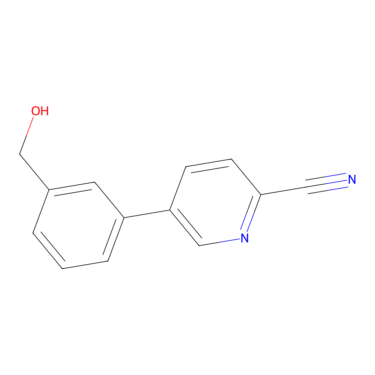 5-(3-(Hydroxymethyl)phenyl)pyridine-2-carbonitrile molecular structure, CAS 1349715-66-7
