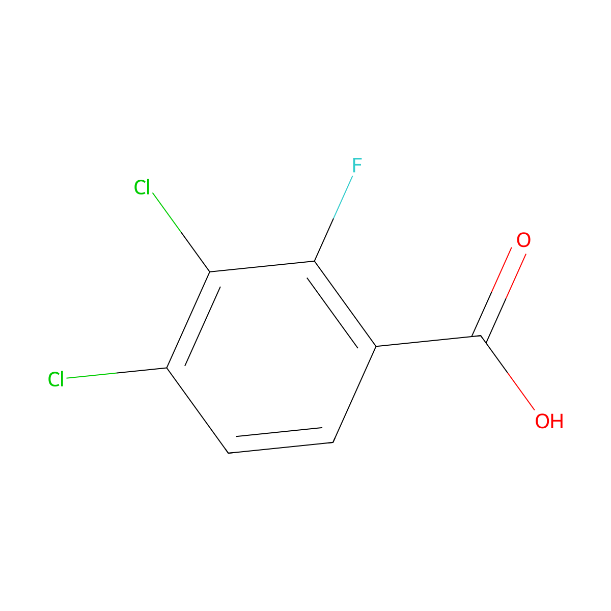 3,4-Dichloro-2-fluorobenzoic acid molecular structure, CAS 1349715-68-9