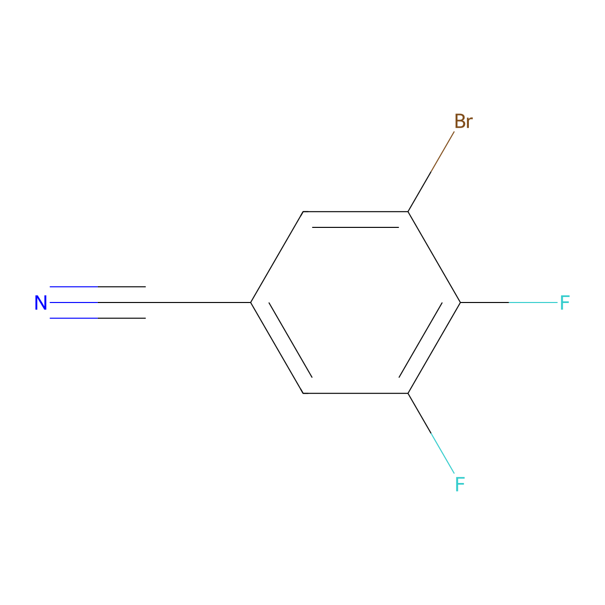 3-Bromo-4,5-difluorobenzonitrile molecular structure, CAS 1349715-72-5