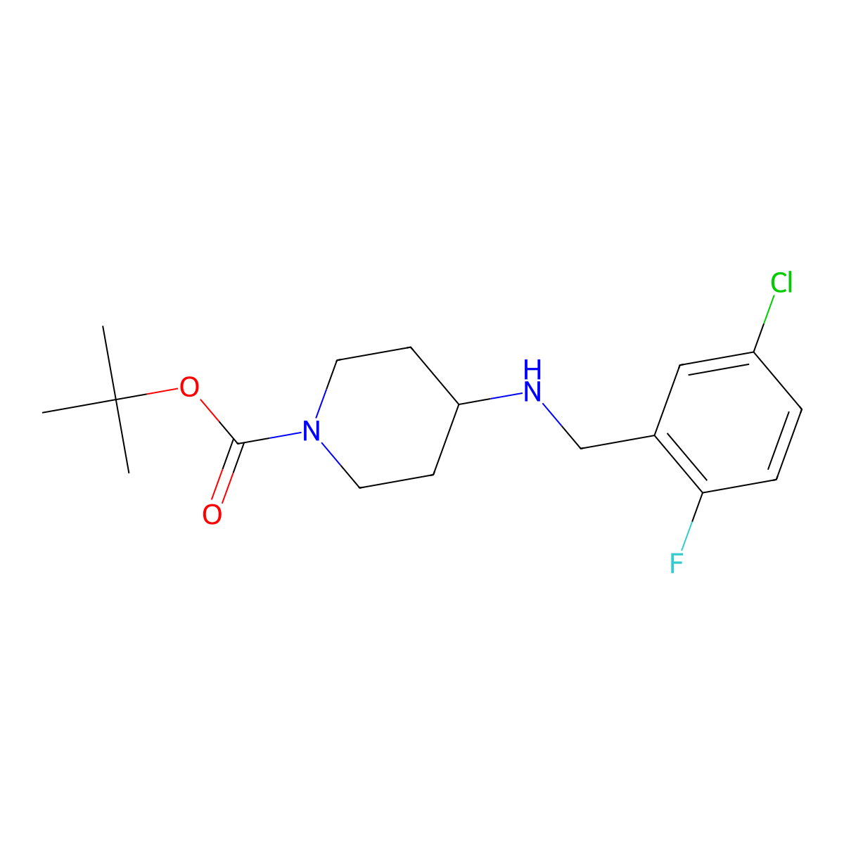 tert-Butyl 4-(5-chloro-2-fluorobenzylamino)piperidine-1-carboxylate molecular structure, CAS 1349715-73-6