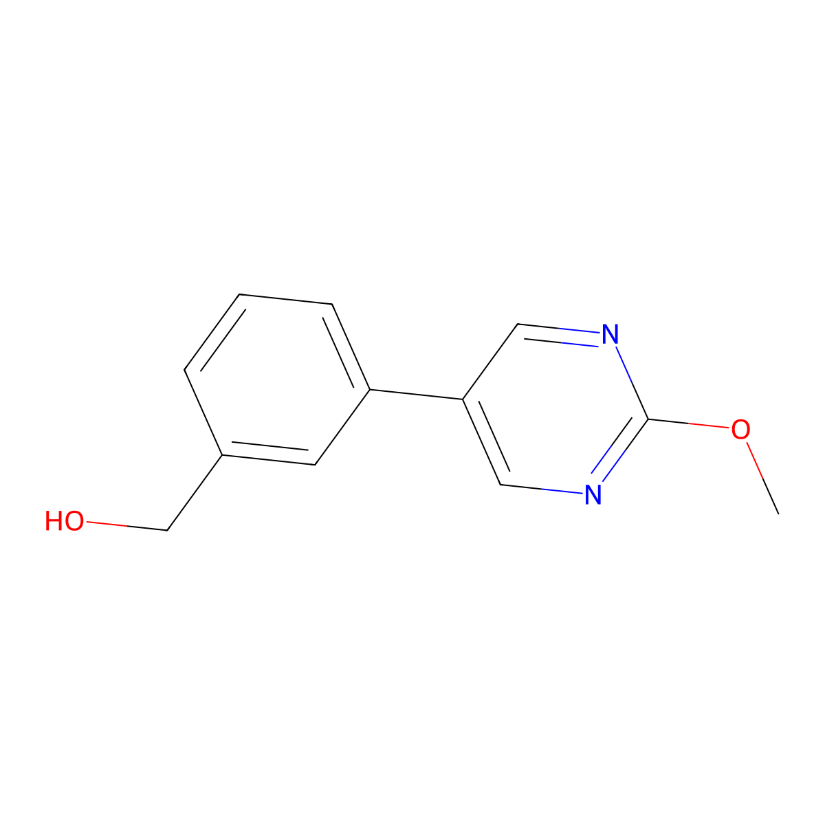 (3-(2-Methoxypyrimidin-5-yl)phenyl)methanol molecular structure, CAS 1349715-74-7