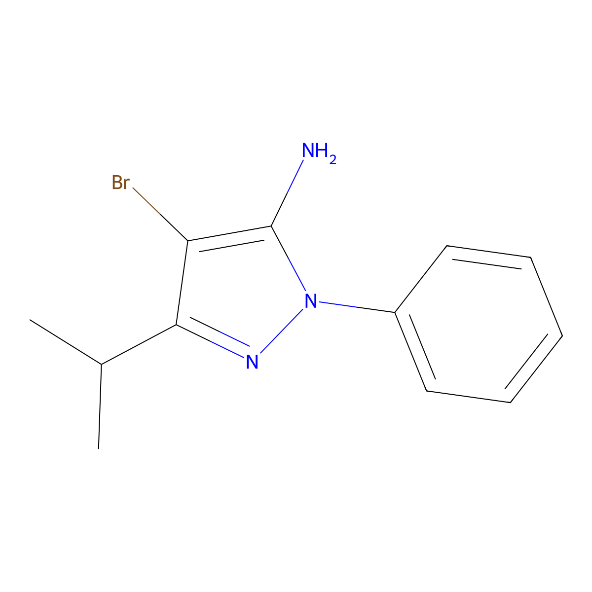 4-Bromo-3-isopropyl-1-phenyl-1H-pyrazol-5-amine molecular structure, CAS 1349715-75-8