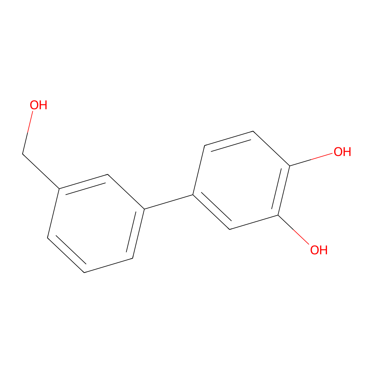 3'-(Hydroxymethyl)-[1,1'-biphenyl]-3,4-diol molecular structure, CAS 1349715-76-9