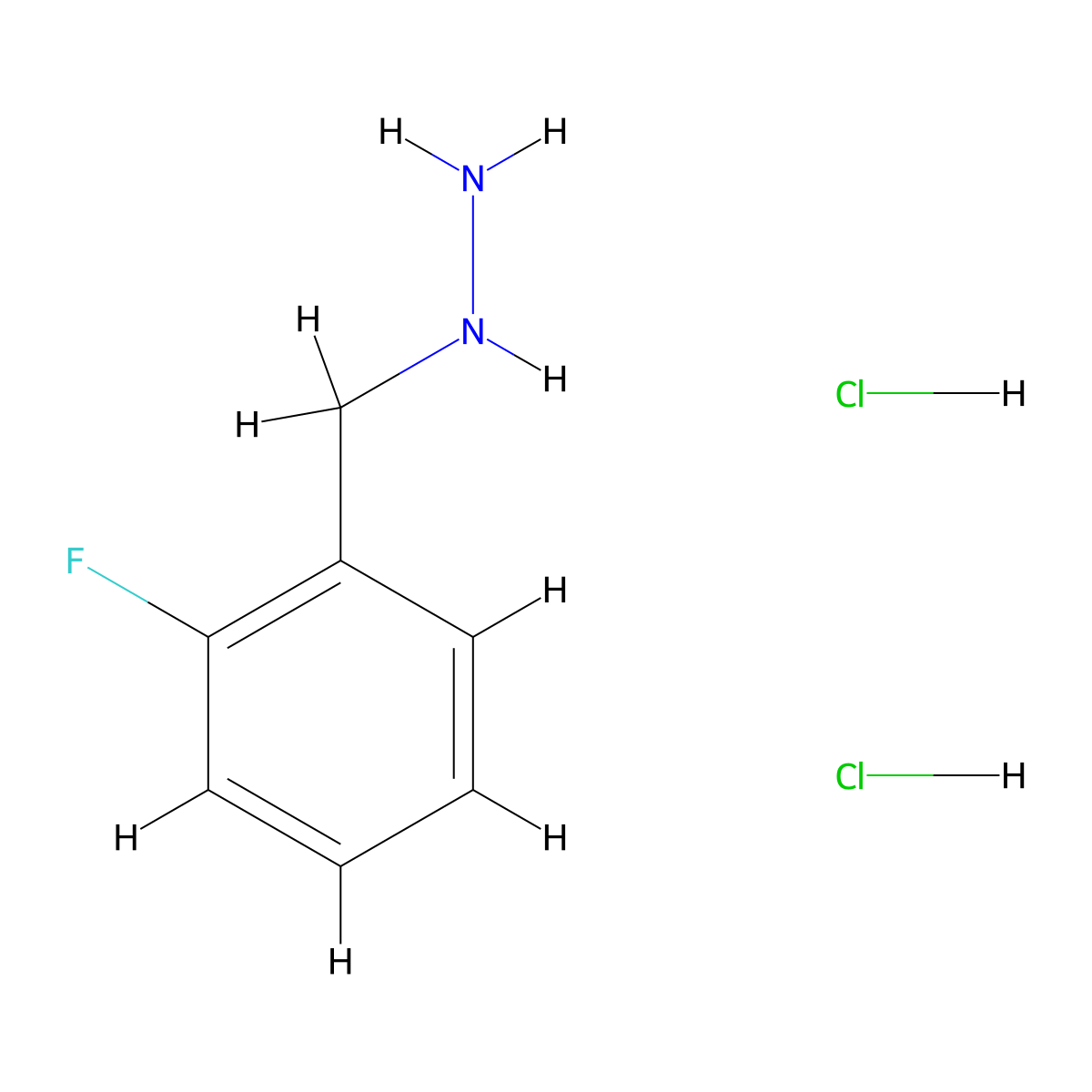 (2-Fluorobenzyl)hydrazine dihydrochloride molecular structure, CAS 1349715-77-0