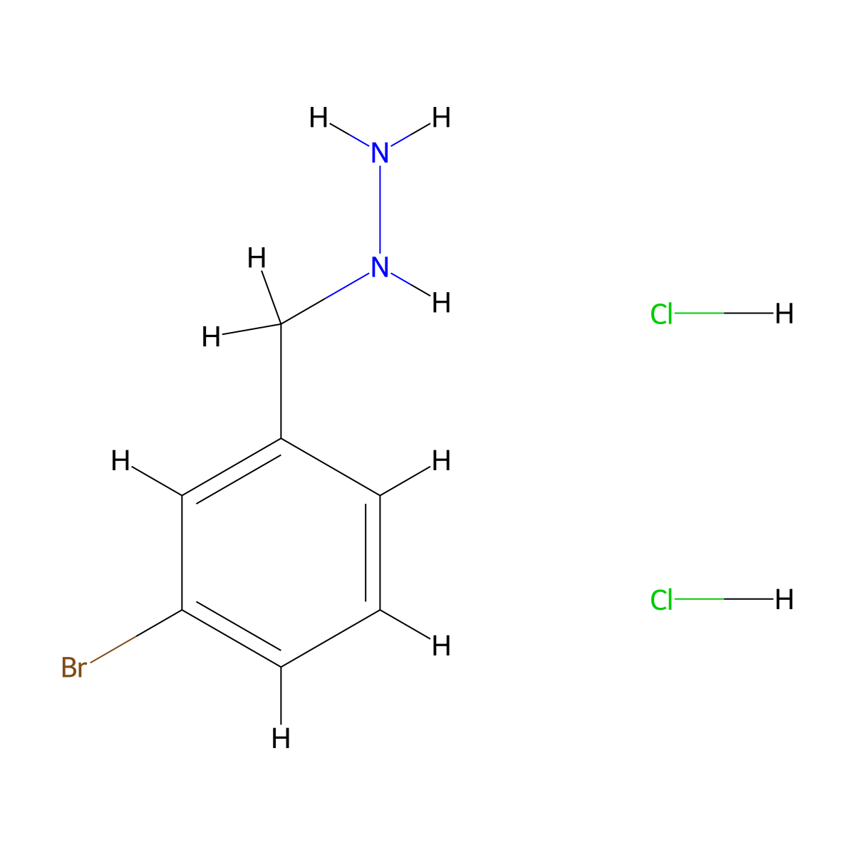 (3-Bromobenzyl)hydrazine dihydrochloride molecular structure, CAS 1349715-79-2