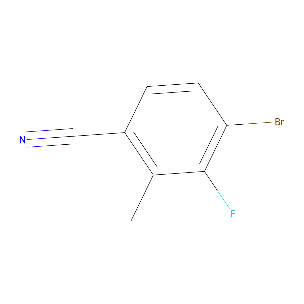 4-Bromo-3-fluoro-2-methylbenzonitrile molecular structure, CAS 1349716-12-6