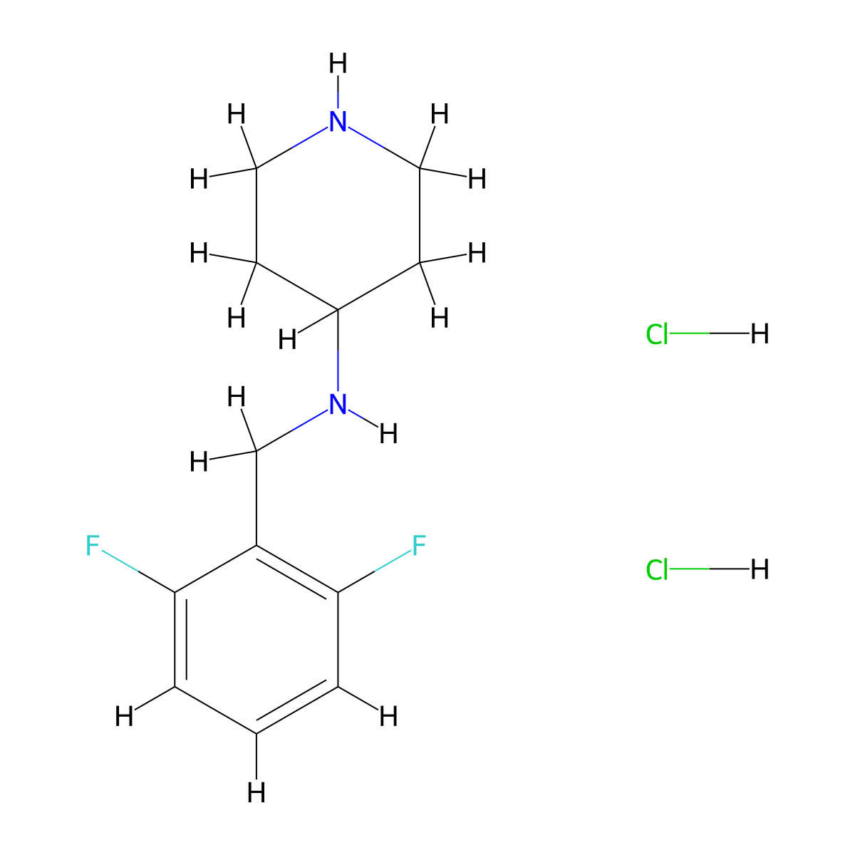 N-(2,6-Difluorobenzyl)piperidin-4-amine dihydrochloride molecular structure, CAS 1349716-13-7