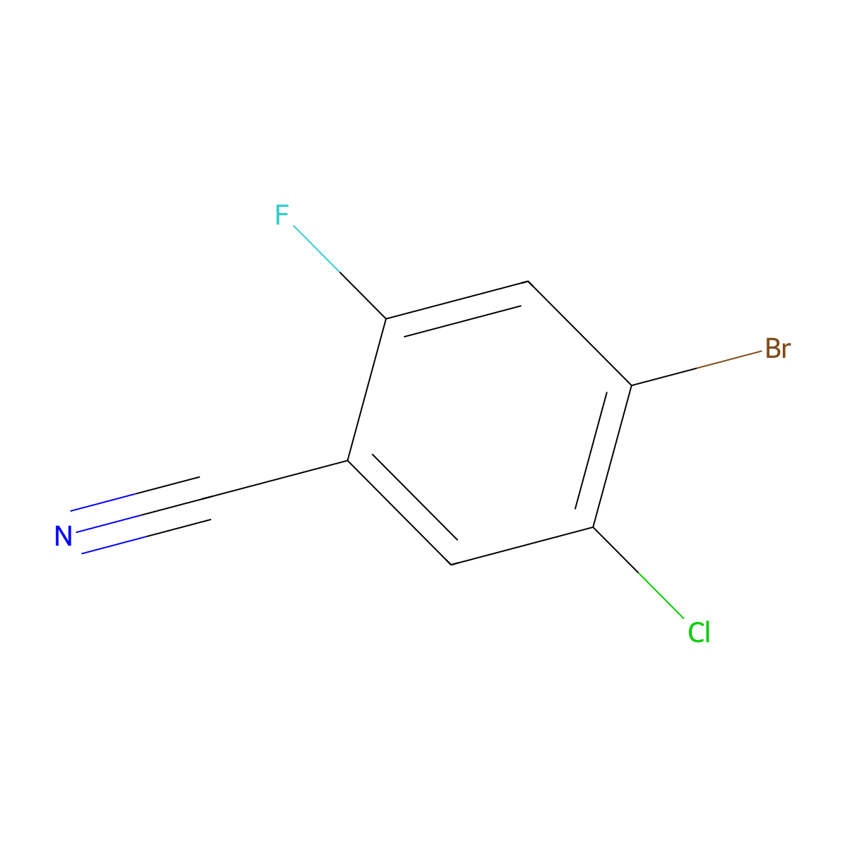 4-Bromo-5-chloro-2-fluorobenzonitrile molecular structure, CAS 1349716-15-9