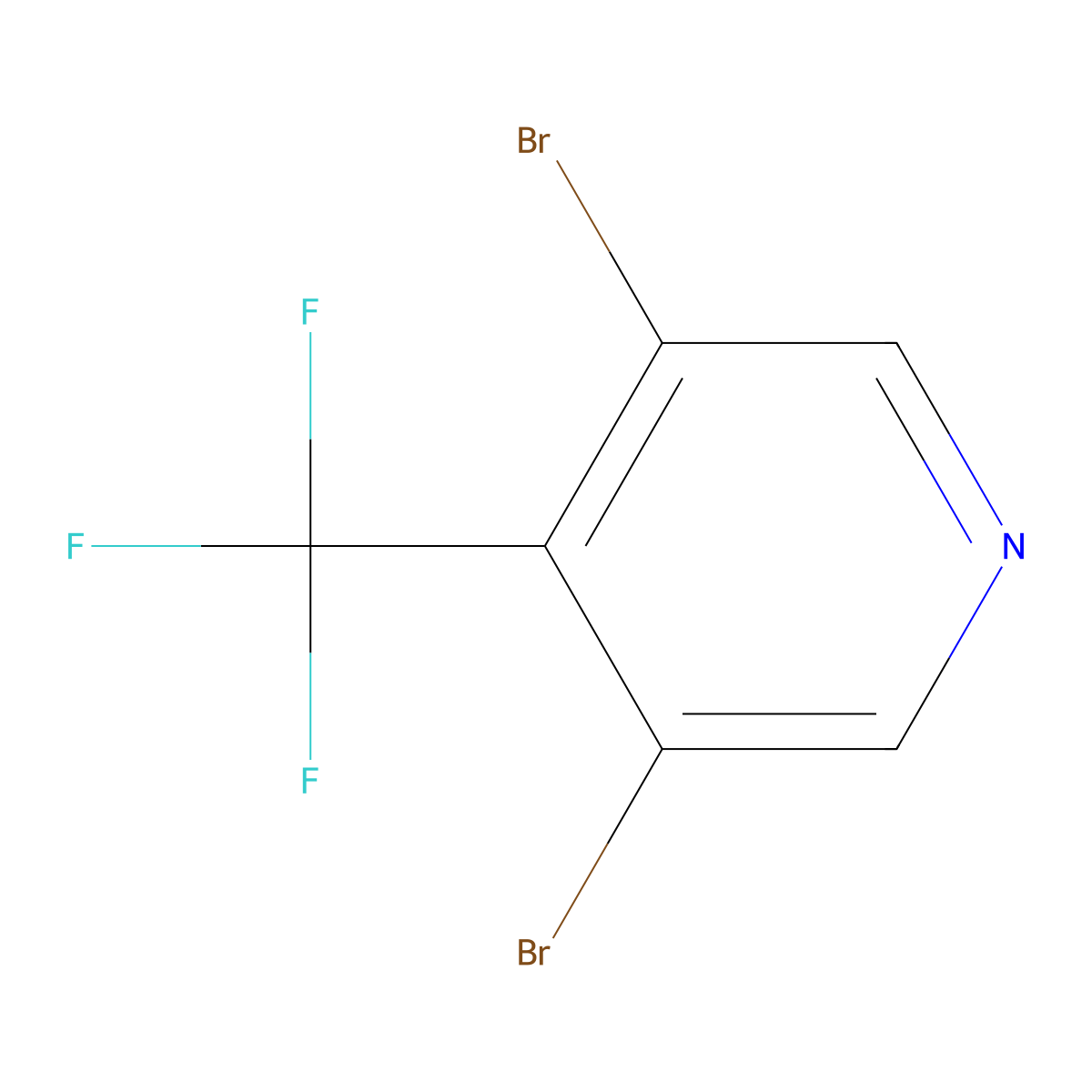 3,5-Dibromo-4-trifluoromethylpyridine molecular structure, CAS 1349716-19-3
