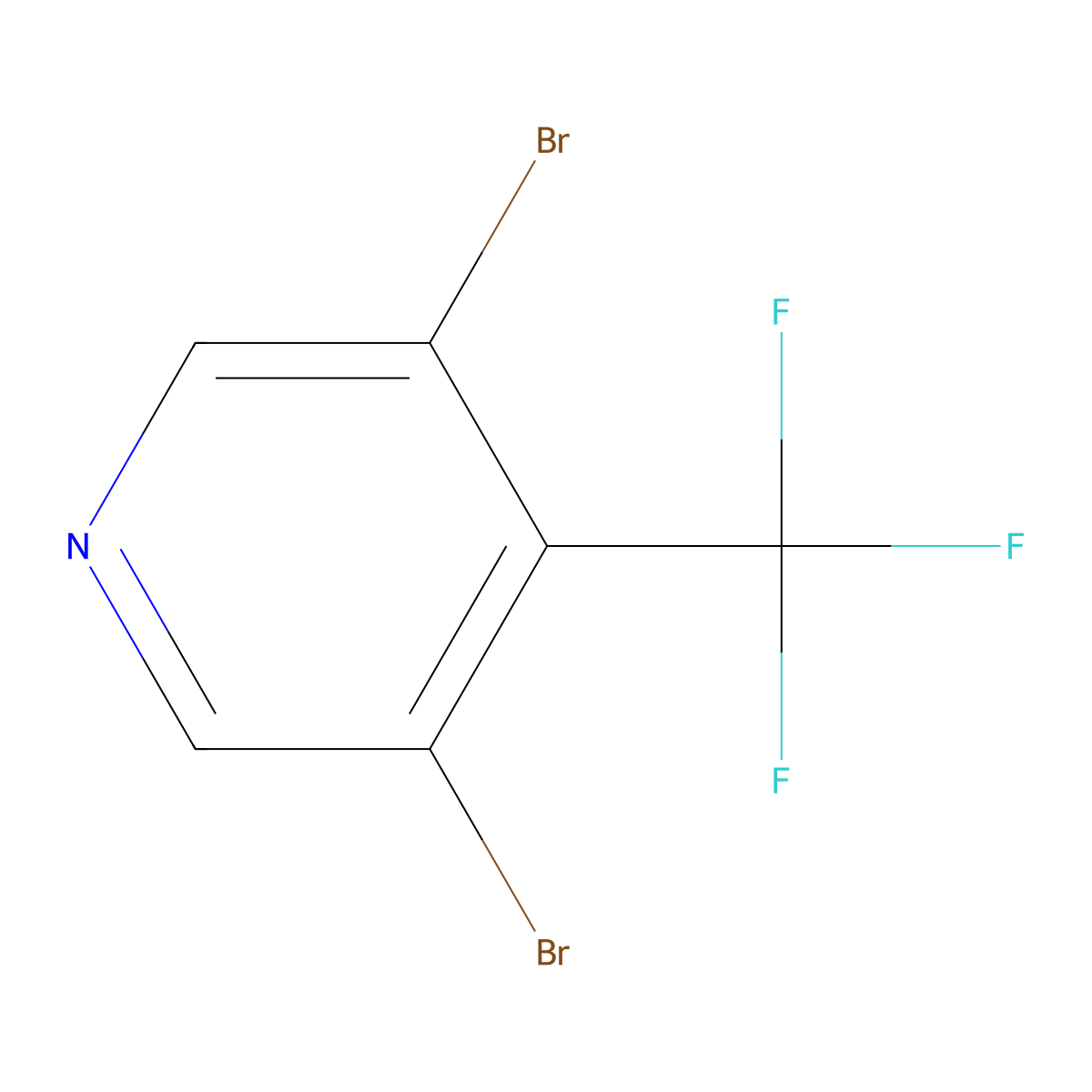 3,5-Dibromo-4-trifluoromethylpyridine molecular structure, CAS 1349716-19-3