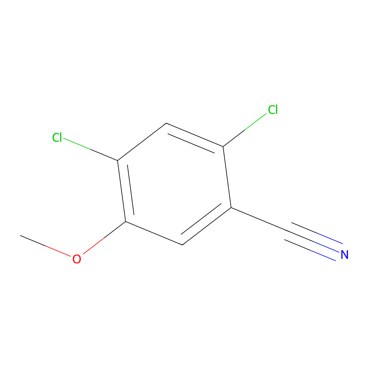 2,4-Dichloro-5-methoxybenzonitrile molecular structure, CAS 1349716-21-7