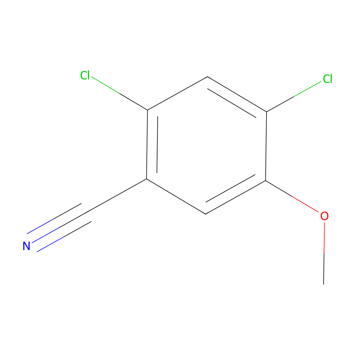 2,4-Dichloro-5-methoxybenzonitrile molecular structure, CAS 1349716-21-7