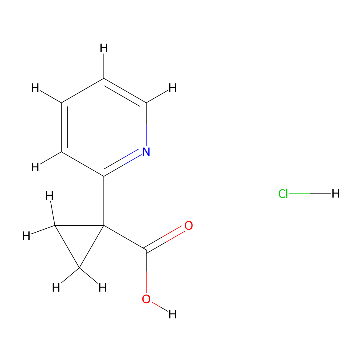 1-(Pyridin-2-yl)cyclopropanecarboxylic acid hydrochloride molecular structure, CAS 1349716-23-9
