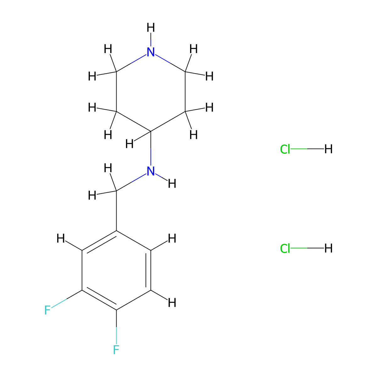 N-(3,4-Difluorobenzyl)piperidin-4-amine dihydrochloride molecular structure, CAS 1349716-33-1