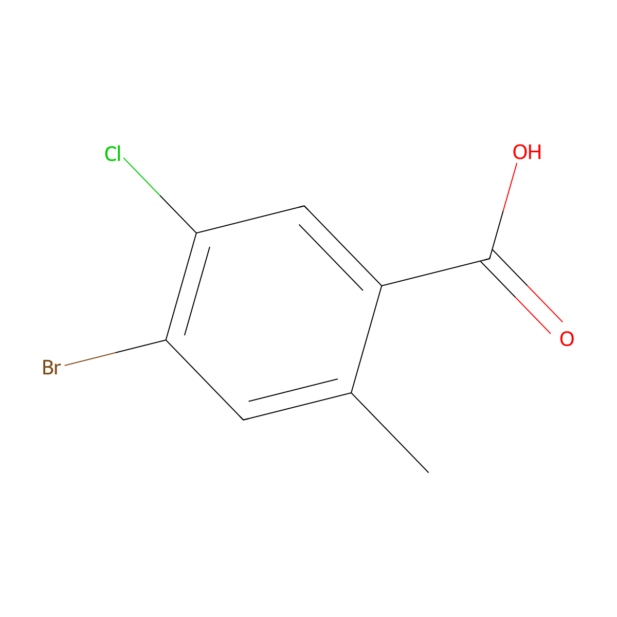 4-Bromo-5-chloro-2-methylbenzoic acid molecular structure, CAS 1349716-38-6
