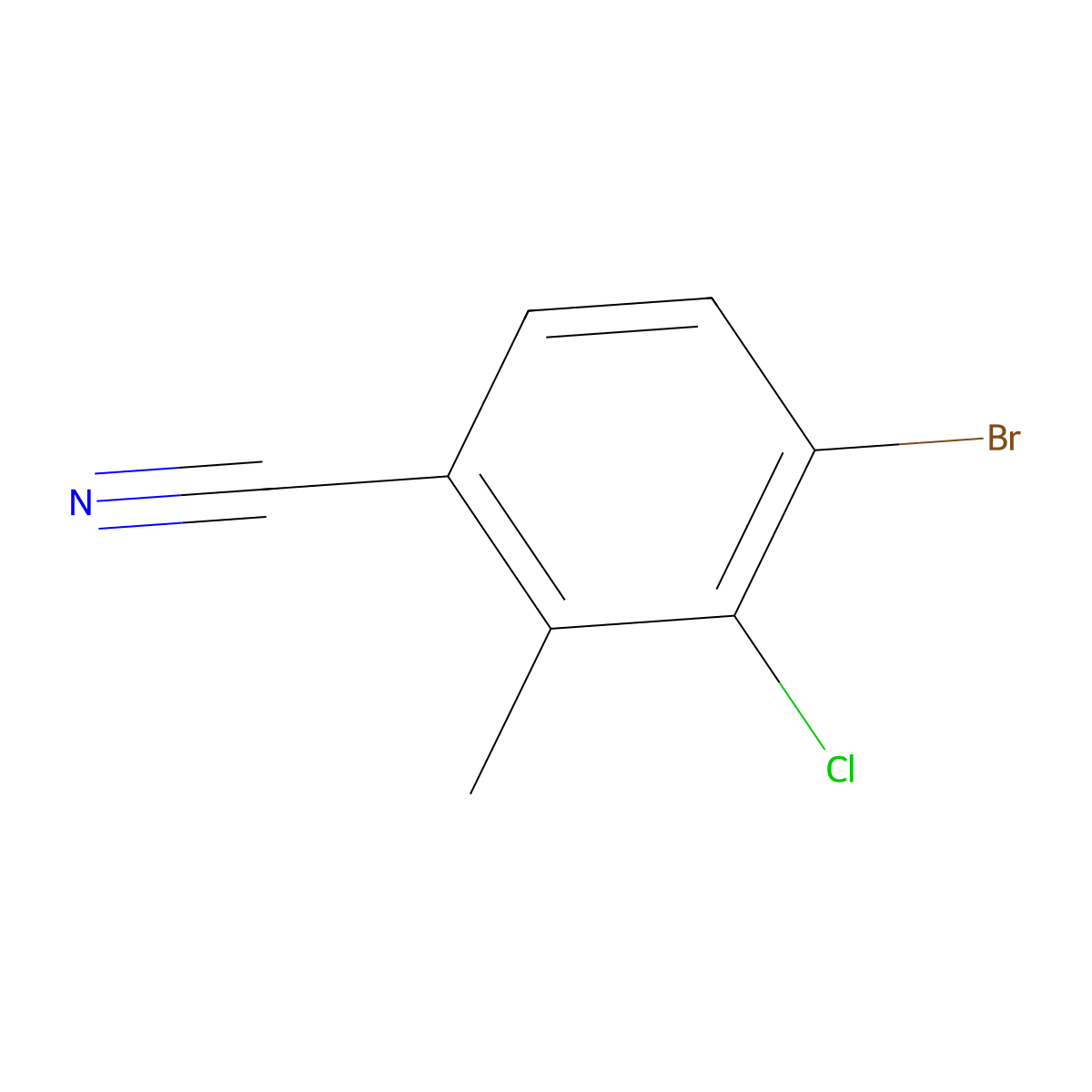 4-Bromo-3-chloro-2-methylbenzonitrile molecular structure, CAS 1349716-41-1