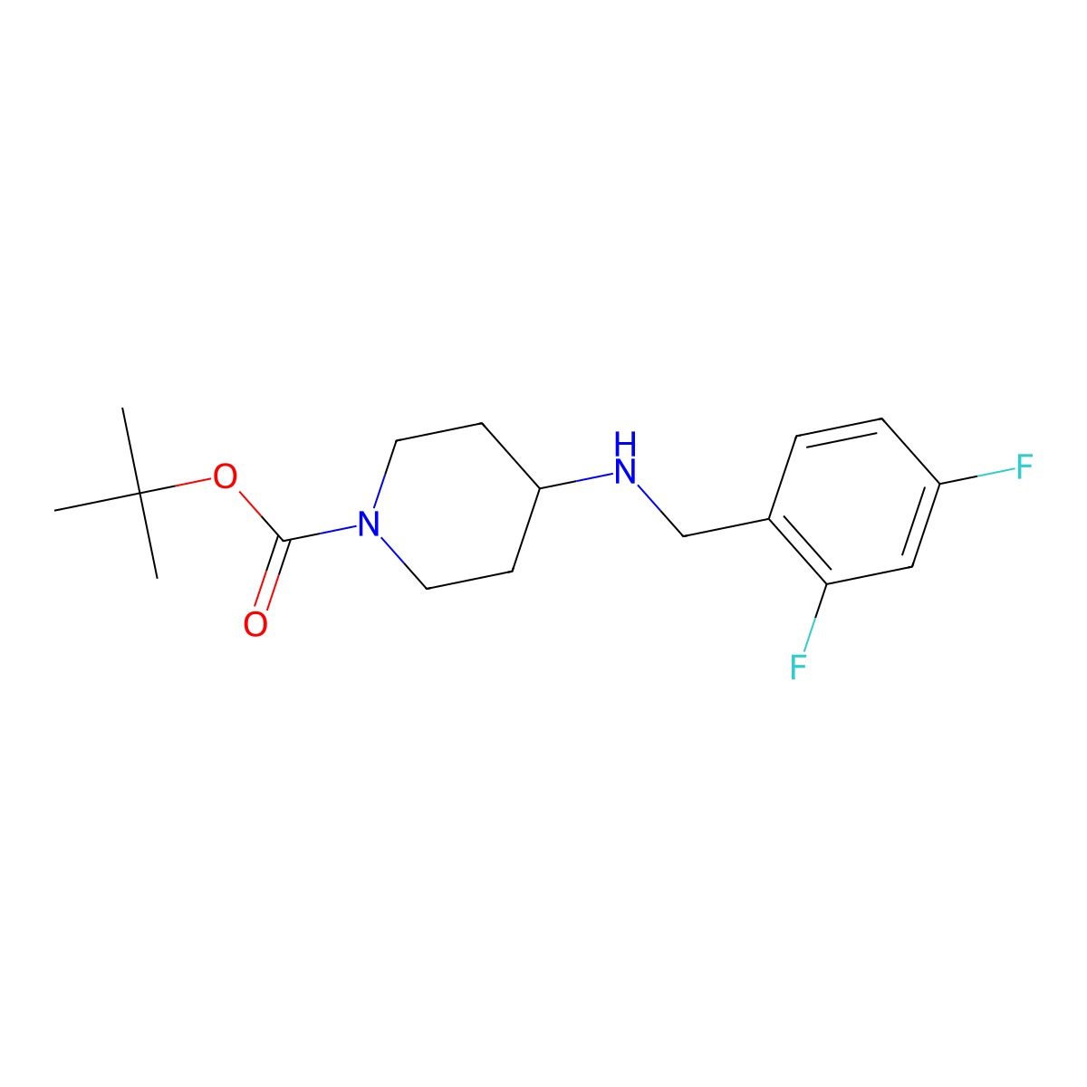 tert-Butyl 4-(2,4-difluorobenzylamino)piperidine-1-carboxylate molecular structure, CAS 1349716-42-2