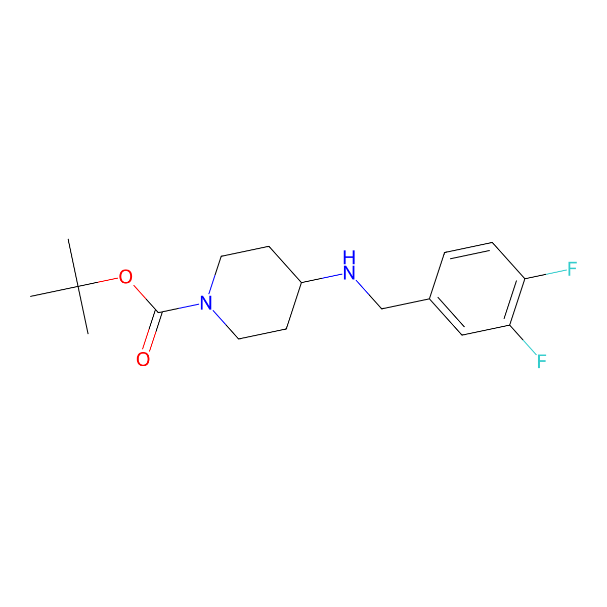 tert-Butyl 4-(3,4-difluorobenzylamino)piperidine-1-carboxylate molecular structure, CAS 1349716-46-6
