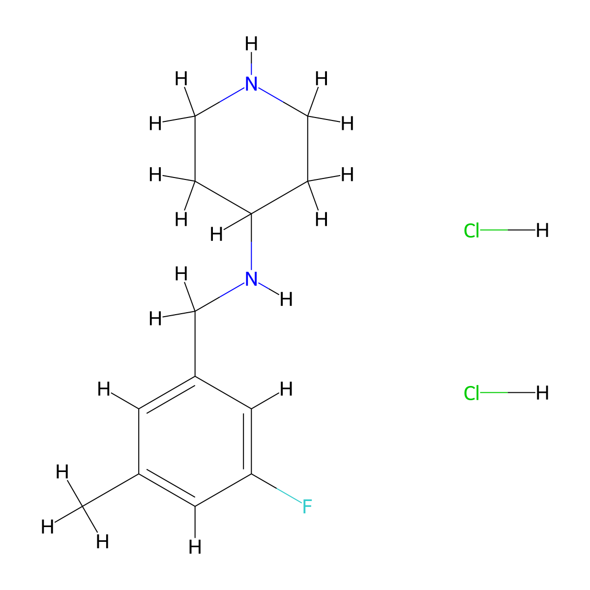 N-(3-Fluoro-5-methylbenzyl)piperidin-4-amine dihydrochloride molecular structure, CAS 1349716-49-9