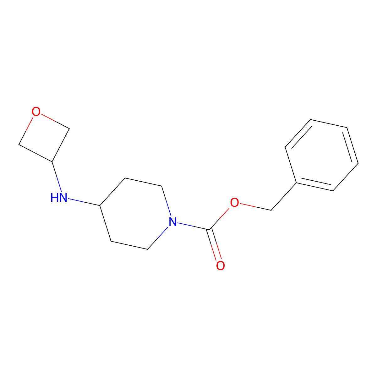Benzyl 4-(oxetan-3-ylamino)piperidine-1-carboxylate molecular structure, CAS 1349716-51-3
