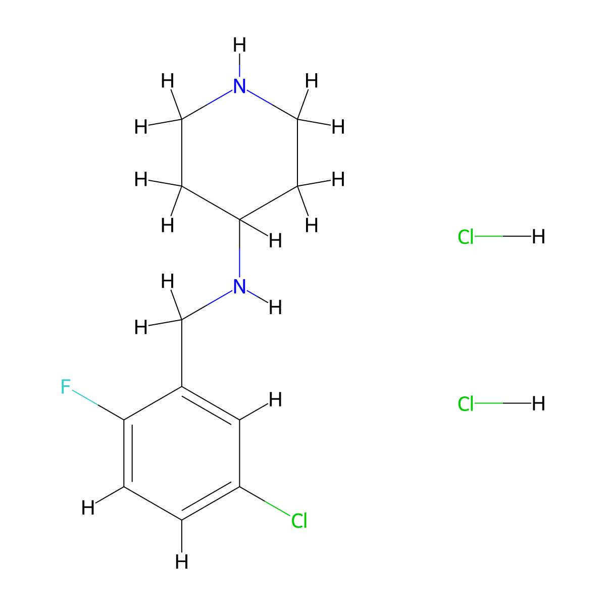 N-(5-Chloro-2-fluorobenzyl)piperidin-4-amine dihydrochloride molecular structure, CAS 1349716-53-5