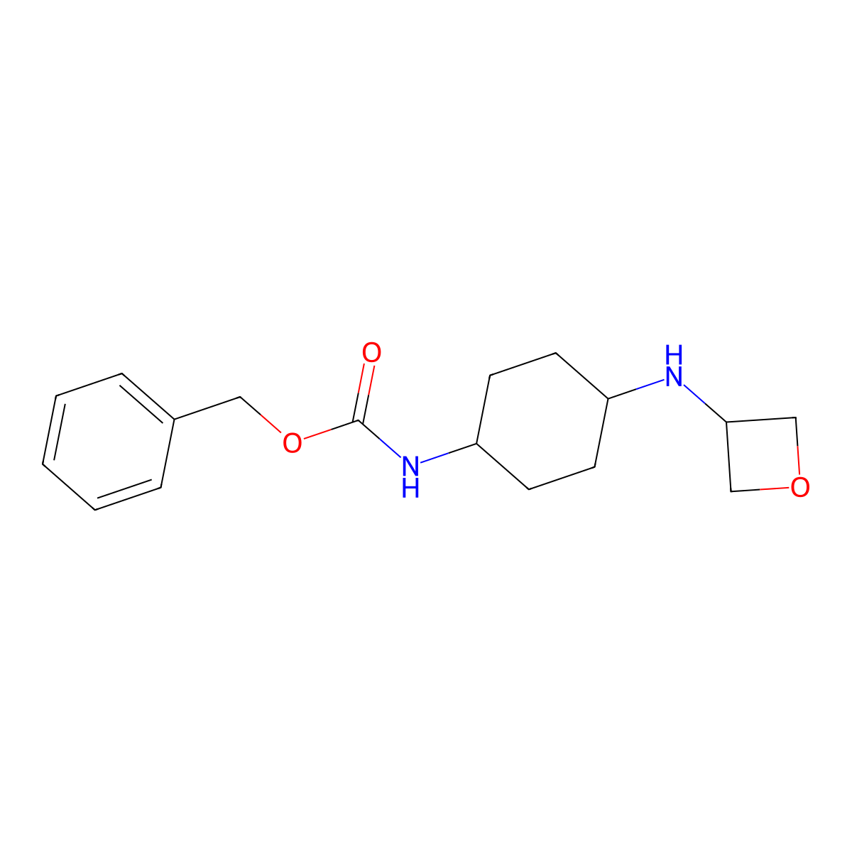 Benzyl (1R*,4R*)-N-[4-oxetan-3-ylamino)cyclohexyl]carbamate molecular structure, CAS 1349716-56-8