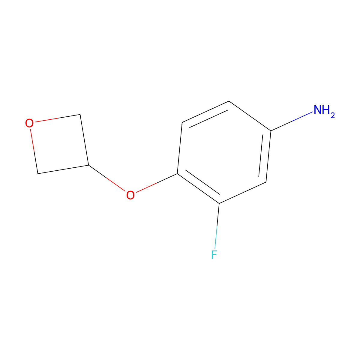 Benzenamine, 3-fluoro-4-(3-oxetanyloxy)- molecular structure, CAS 1349716-61-5