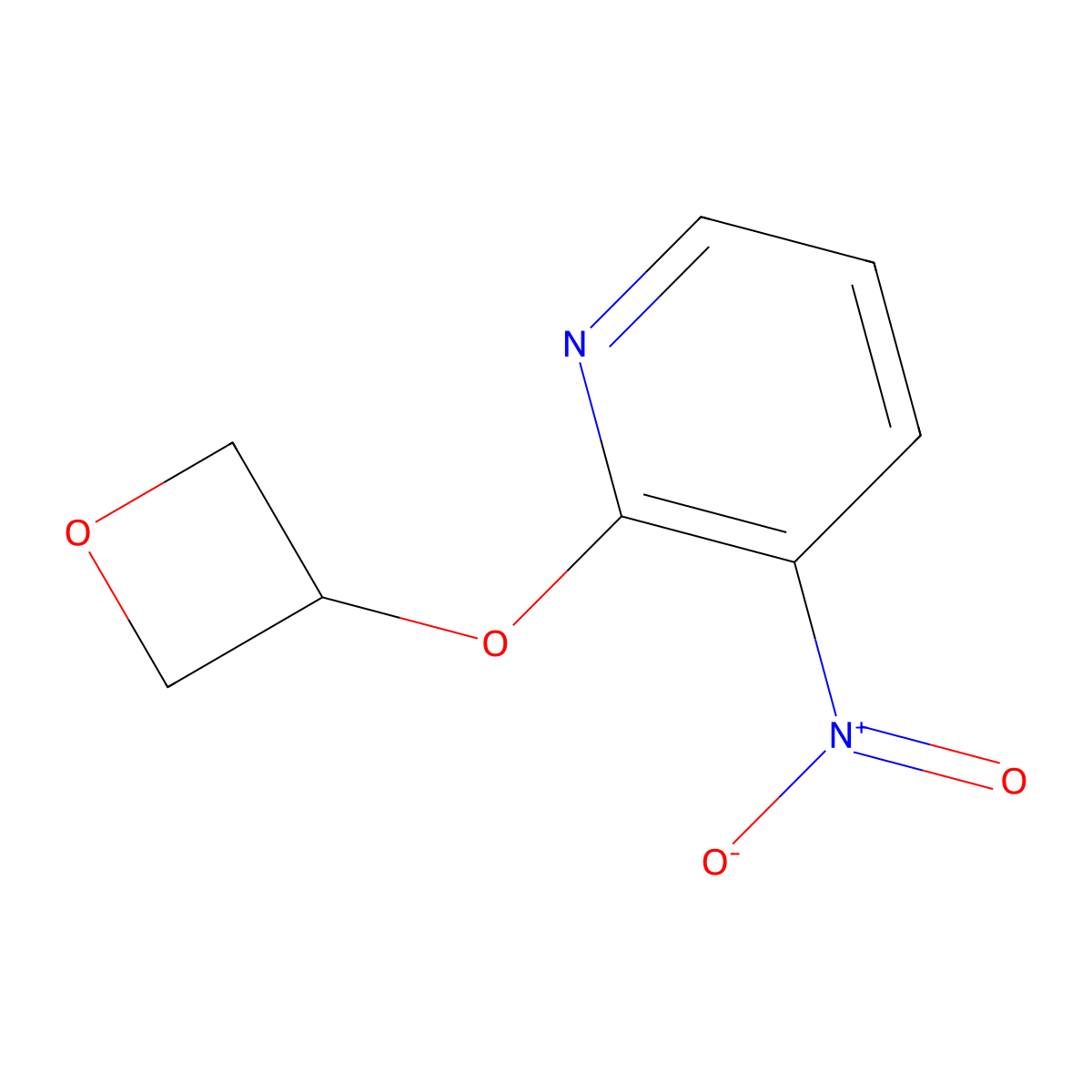 3-Nitro-2-(oxetan-3-yloxy)pyridine molecular structure, CAS 1349716-64-8