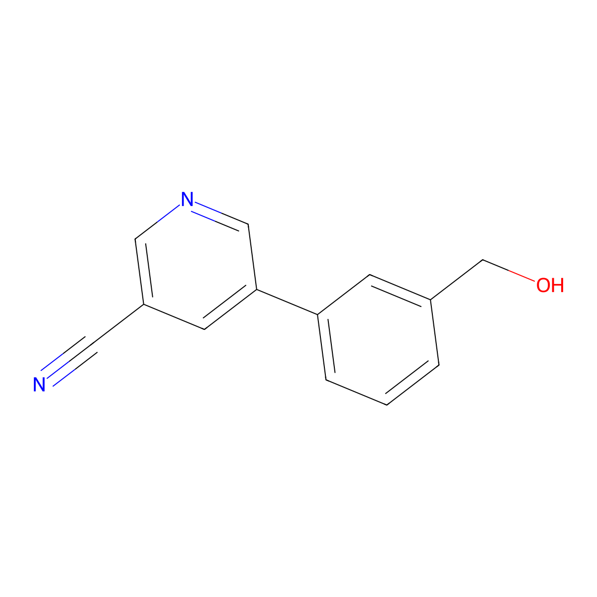 5-(3-(Hydroxymethyl)phenyl)nicotinonitrile molecular structure, CAS 1349716-70-6