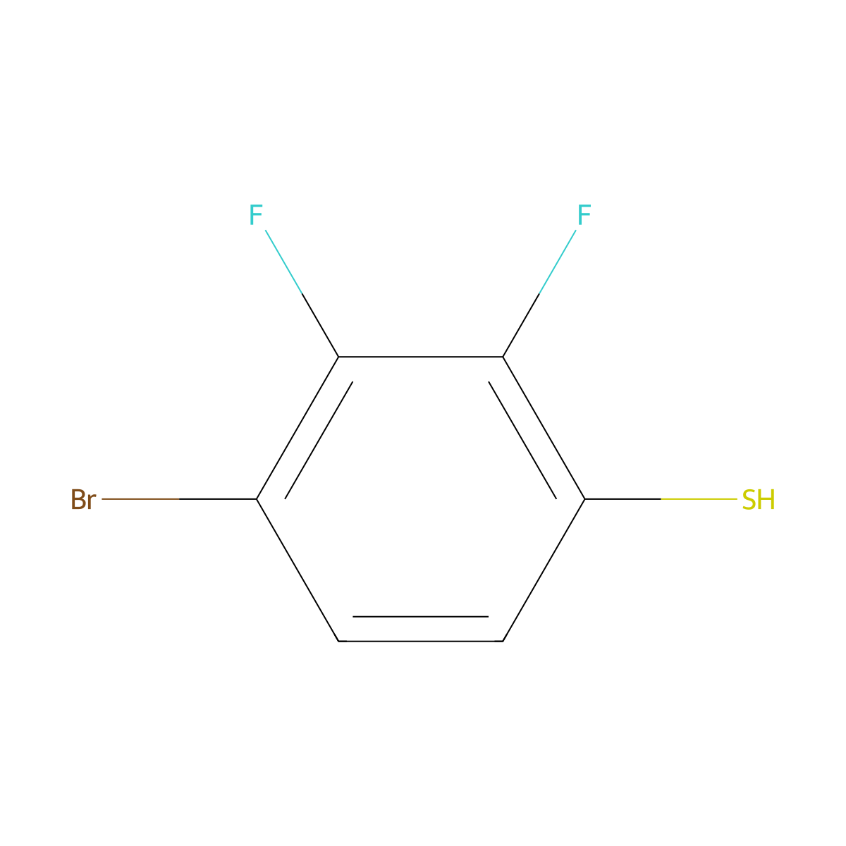 4-Bromo-2,3-difluorobenzenethiol molecular structure, CAS 1349716-82-0