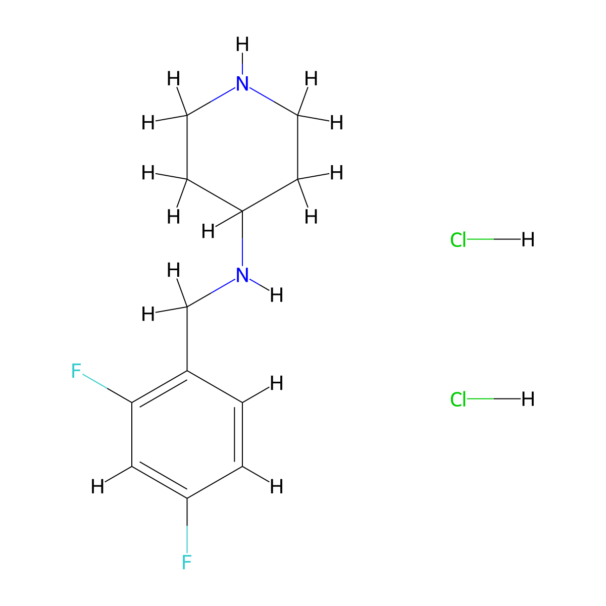 N-(2,4-Difluorobenzyl)piperidin-4-amine dihydrochloride molecular structure, CAS 1349716-96-6