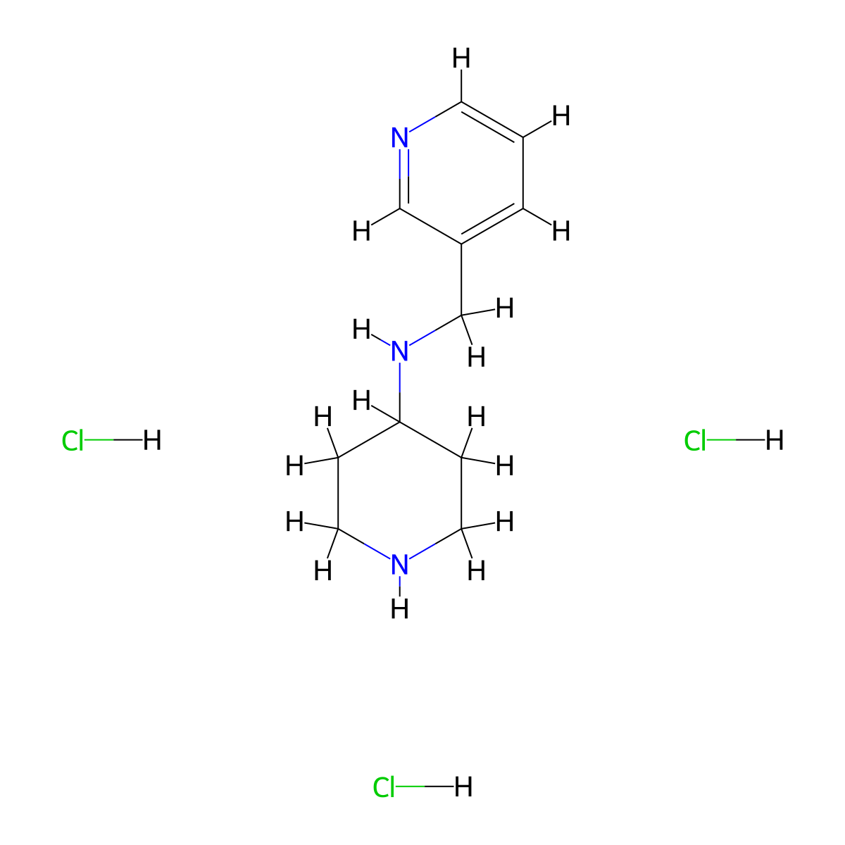 N-(Pyridin-3-ylmethyl)piperidin-4-amine trihydrochloride molecular structure, CAS 1349716-99-9