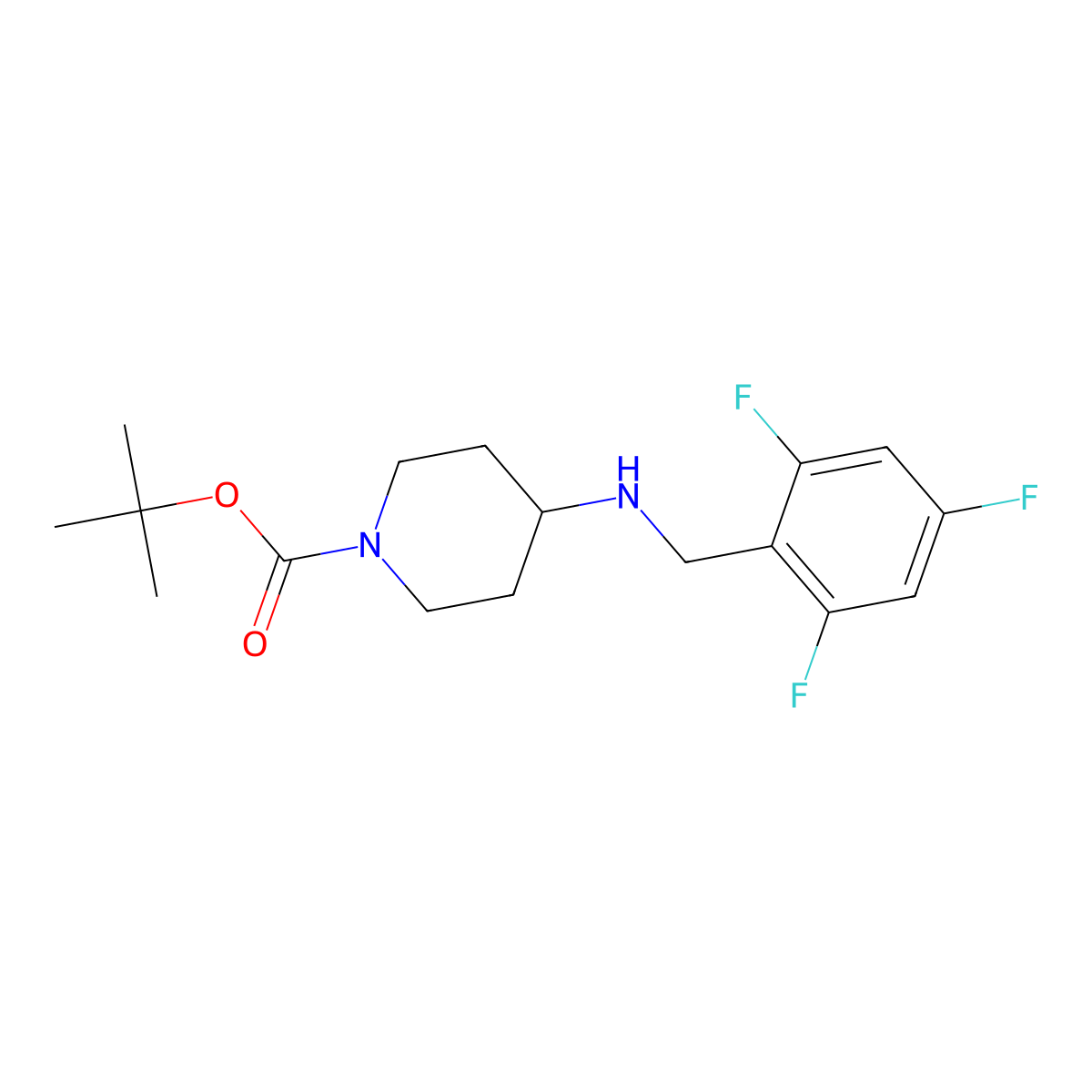 tert-Butyl 4-(2,4,6-trifluorobenzylamino)piperidine-1-carboxylate molecular structure, CAS 1349717-00-5
